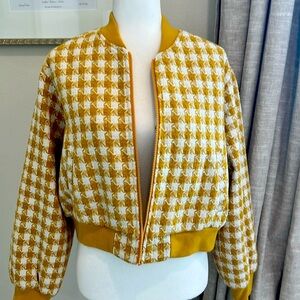 Bomber jacket in yellow check